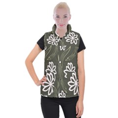 Folk Flowers Print Floral Pattern Ethnic Art Women s Button Up Vest by Eskimos