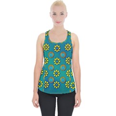 Yellow And Blue Proud Blooming Flowers Piece Up Tank Top by pepitasart