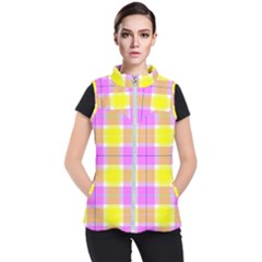 Pink Tartan-8 Women s Puffer Vest by tartantotartanspink