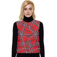 Macfarlane Modern Heavy Tartan Women s Short Button Up Puffer Vest by tartantotartansallreddesigns