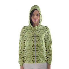 Floral Folk Damask Pattern Fantasy Flowers  Women s Hooded Windbreaker by Eskimos