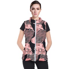 Abstrait Effet Formes Noir/rose Women s Puffer Vest