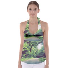 Photo Vue Sur Forêt  Babydoll Tankini Top by kcreatif