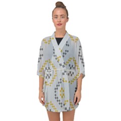 Abstract Pattern Geometric Backgrounds   Half Sleeve Chiffon Kimono by Eskimos