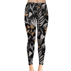   Plants And Hearts In Boho Style No  2 Leggings  by HWDesign
