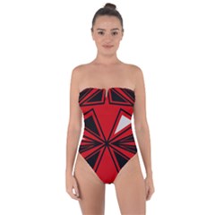 Abstract Pattern Geometric Backgrounds   Tie Back One Piece Swimsuit