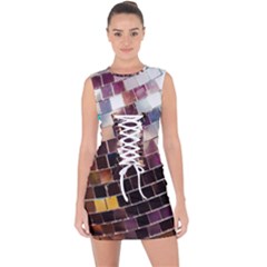 Funky Disco Ball Lace Up Front Bodycon Dress by essentialimage365