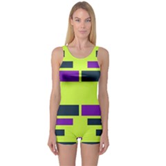 Abstract Pattern Geometric Backgrounds One Piece Boyleg Swimsuit by Eskimos