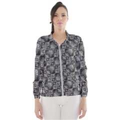 Black And Grey Rocky Geometric Pattern Design Women s Windbreaker by dflcprintsclothing