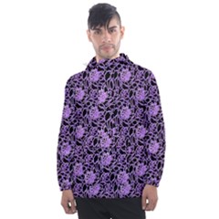 Electric Neon Abstract Print Pattern Men s Front Pocket Pullover Windbreaker by dflcprintsclothing