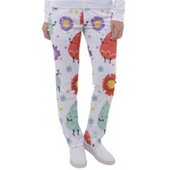 Easter Seamless Pattern With Cute Eggs Flowers Women s Casual Pants
