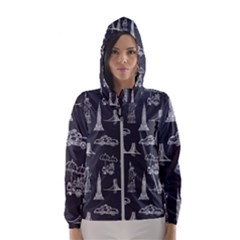 Nyc Pattern Women s Hooded Windbreaker by Jancukart