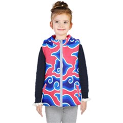 Batik Megamendung Kids  Hooded Puffer Vest by artworkshop