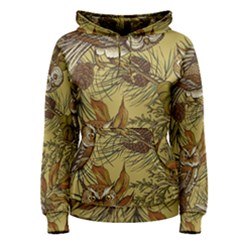 Forest-vintage-seamless-background-with-owls Women s Pullover Hoodie