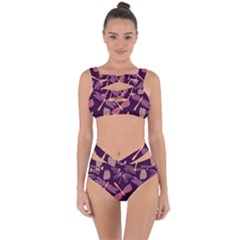 Dragonfly-pattern-design Bandaged Up Bikini Set  by Jancukart