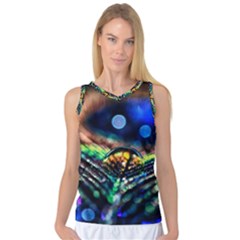 Peacock Feather Drop Women s Basketball Tank Top by artworkshop
