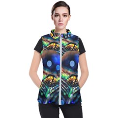 Peacock Feather Drop Women s Puffer Vest by artworkshop