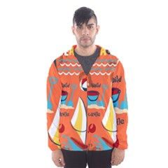 Seamless-pattern-vector-beach-holiday-theme-set Men s Hooded Windbreaker by Jancukart