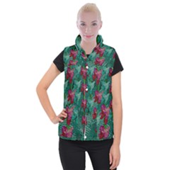 Rare Excotic Forest Of Wild Orchids Vines Blooming In The Calm Women s Button Up Vest by pepitasart