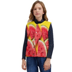 Watermelon Kid s Short Button Up Puffer Vest	 by artworkshop