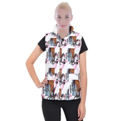 Modern Art Women s Button Up Vest by Sparkle