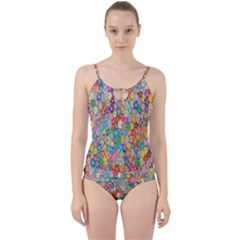 Floral Flowers Cut Out Top Tankini Set by artworkshop