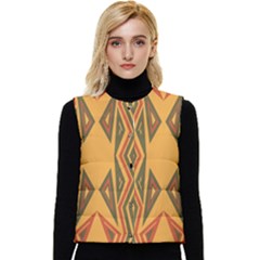 Abstract Pattern Geometric Backgrounds  Women s Short Button Up Puffer Vest by Eskimos