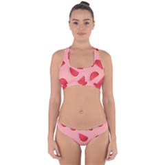 Water Melon Red Cross Back Hipster Bikini Set by nate14shop