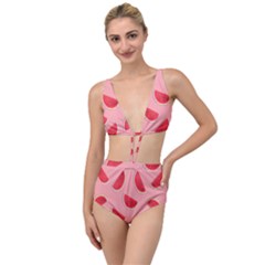 Water Melon Red Tied Up Two Piece Swimsuit by nate14shop