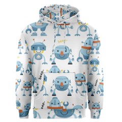 Seamless Pattern With Funny Robot Cartoon Men s Core Hoodie