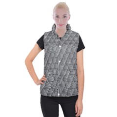 Grid Wire Mesh Stainless Rods Metal Women s Button Up Vest by artworkshop