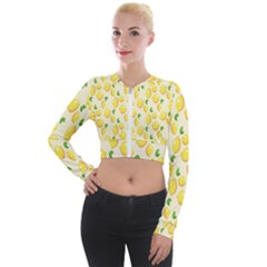 Lemon Long Sleeve Cropped Velvet Jacket by artworkshop