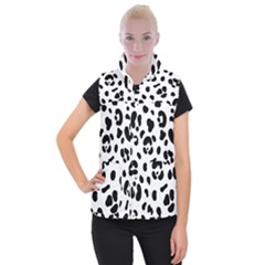 Blak-white-tiger-polkadot Women s Button Up Vest by nate14shop