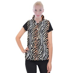 Cuts  Catton Tiger Women s Button Up Vest by nate14shop