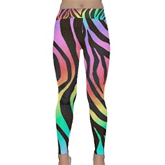 Rainbow Zebra Stripes Classic Yoga Leggings by nate14shop