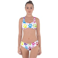 Paw Print Criss Cross Bikini Set by artworkshop