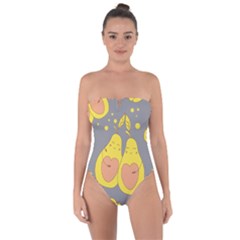 Avocado-yellow Tie Back One Piece Swimsuit