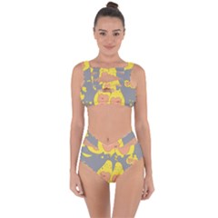 Avocado-yellow Bandaged Up Bikini Set  by nate14shop