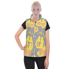 Avocado-yellow Women s Button Up Vest by nate14shop