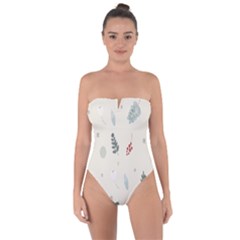 Background-gry Abstrac Tie Back One Piece Swimsuit