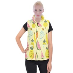 Graphic-fruit Women s Button Up Vest by nate14shop