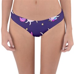 Fantasy-fat-unicorn-horse-pattern-fabric-design Reversible Hipster Bikini Bottoms by Jancukart