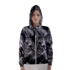 Angry Male Lion Women s Hooded Windbreaker by Jancukart