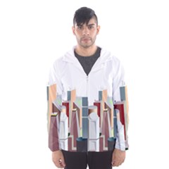 City-urban-buildings-skyscraper Men s Hooded Windbreaker by Jancukart