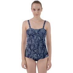 Internet Planet Drinks Twist Front Tankini Set by artworkshop