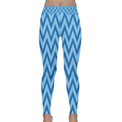 Background-cevrons-blue-001 Classic Yoga Leggings by nate14shop