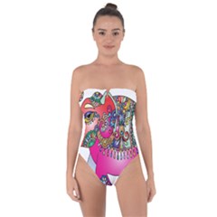 Decorative Elephant Tie Back One Piece Swimsuit by artworkshop