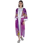 White Maxi Satin Kimono