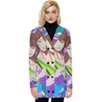 Sixties Inspired Graphic Coats Button Up Hooded Coat 