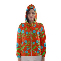 Background-texture-seamless-flowers Women s Hooded Windbreaker by Jancukart